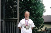 Dad with his Wisconsin Senior Olympic medals